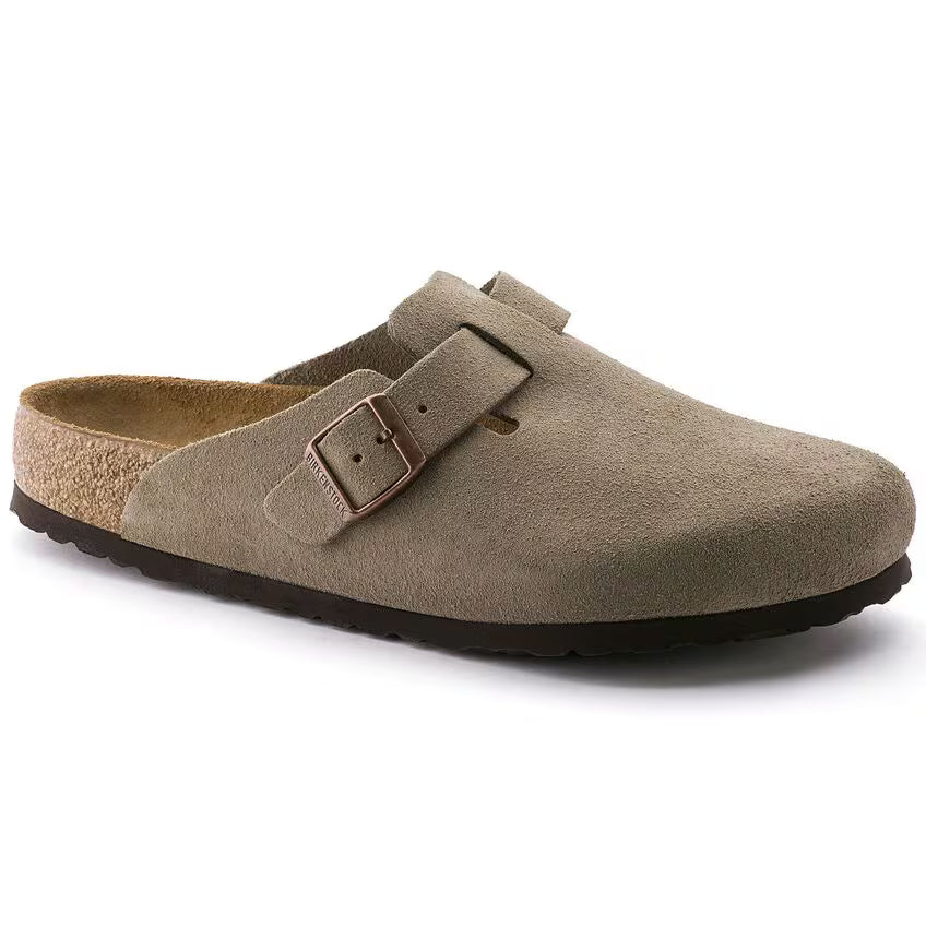 Birkenstock Boston Suede Leather Clog Taupe