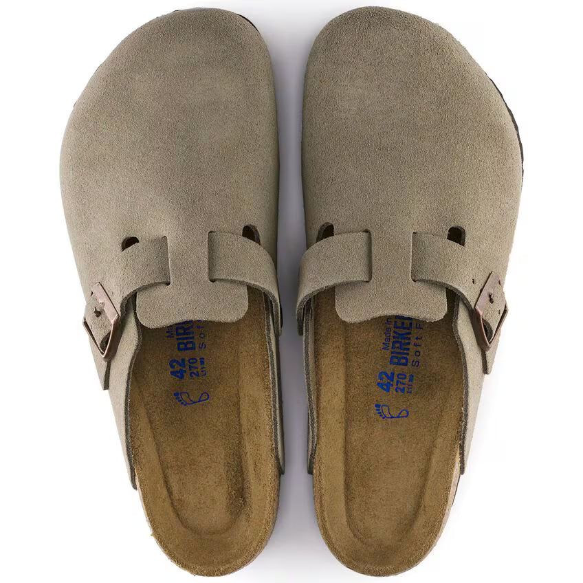 Birkenstock Boston Suede Leather Clog Taupe