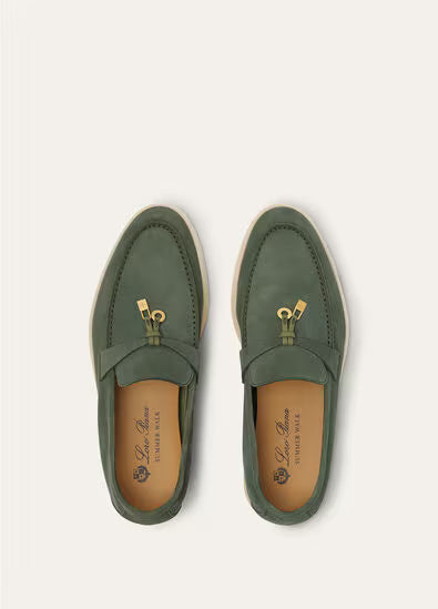 Loro Piana Summer Charms Walk Loafer Green Lagoon