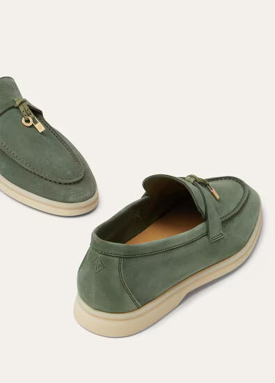 Loro Piana Summer Charms Walk Loafer Green Lagoon