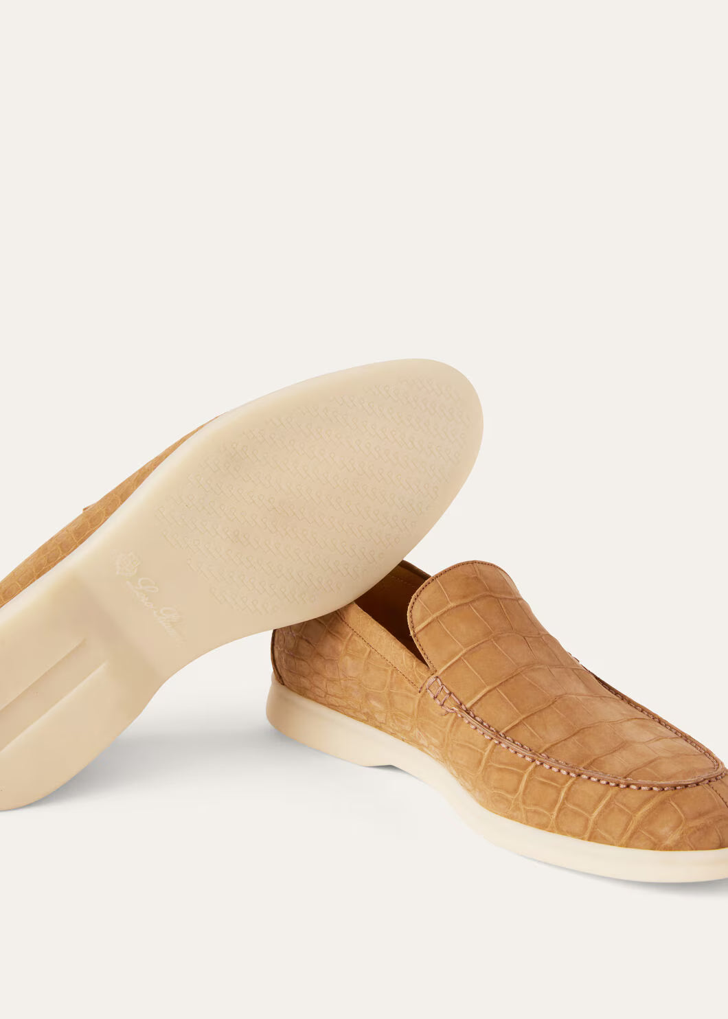 Loro Piana Summer Walk Loafer Alligator Leather Light Cuir