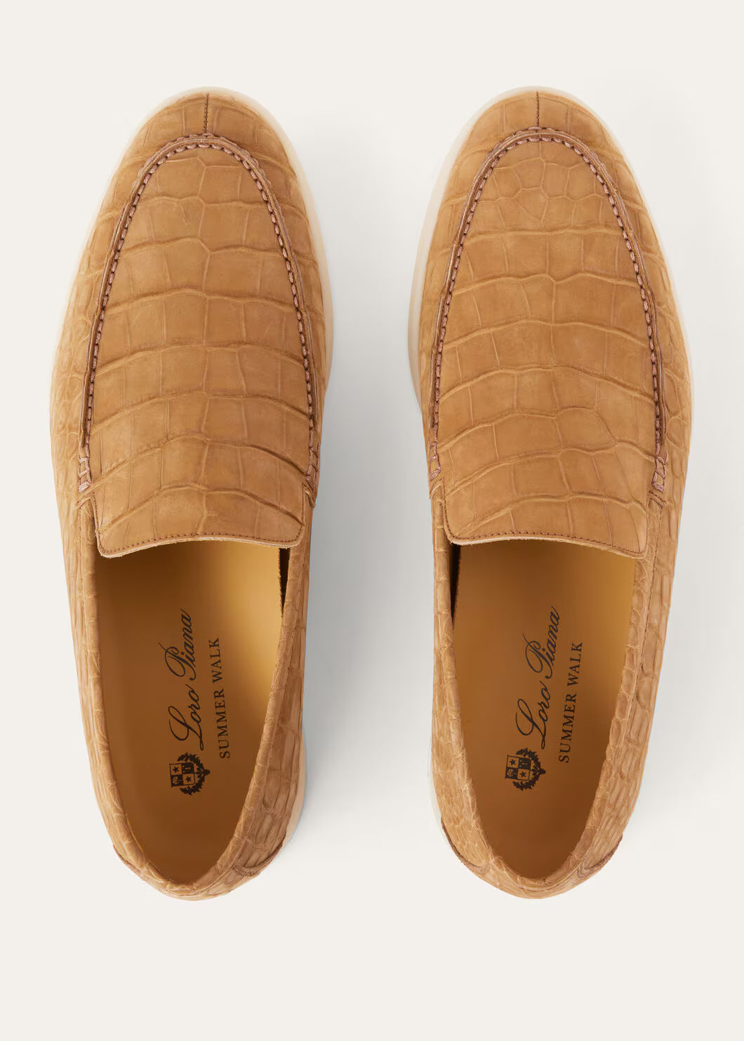 Loro Piana Summer Walk Loafer Alligator Leather Light Cuir