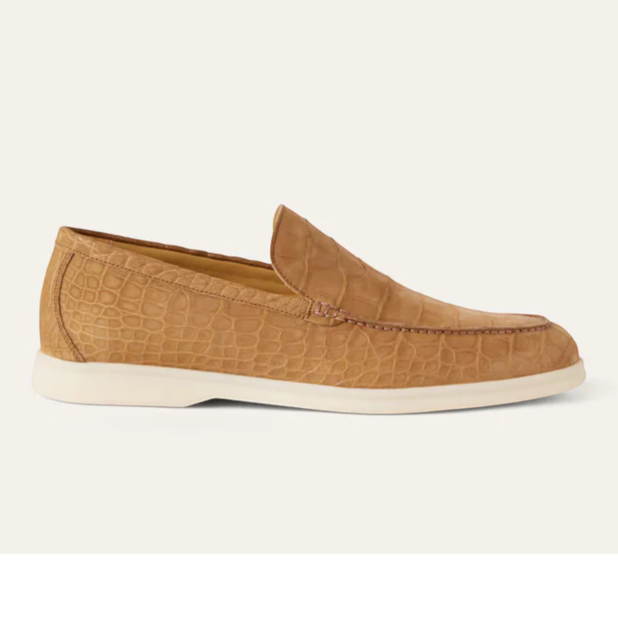Loro Piana Summer Walk Loafer Alligator Leather Light Cuir