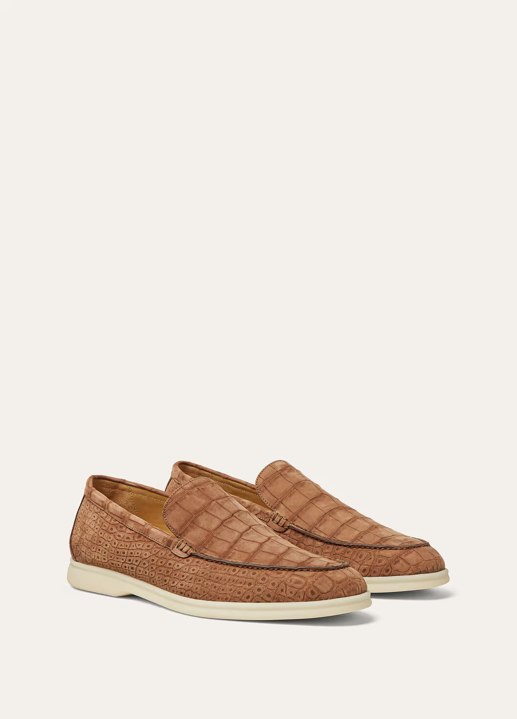 Loro Piana Summer Walk Loafer Alligator Leather Umber