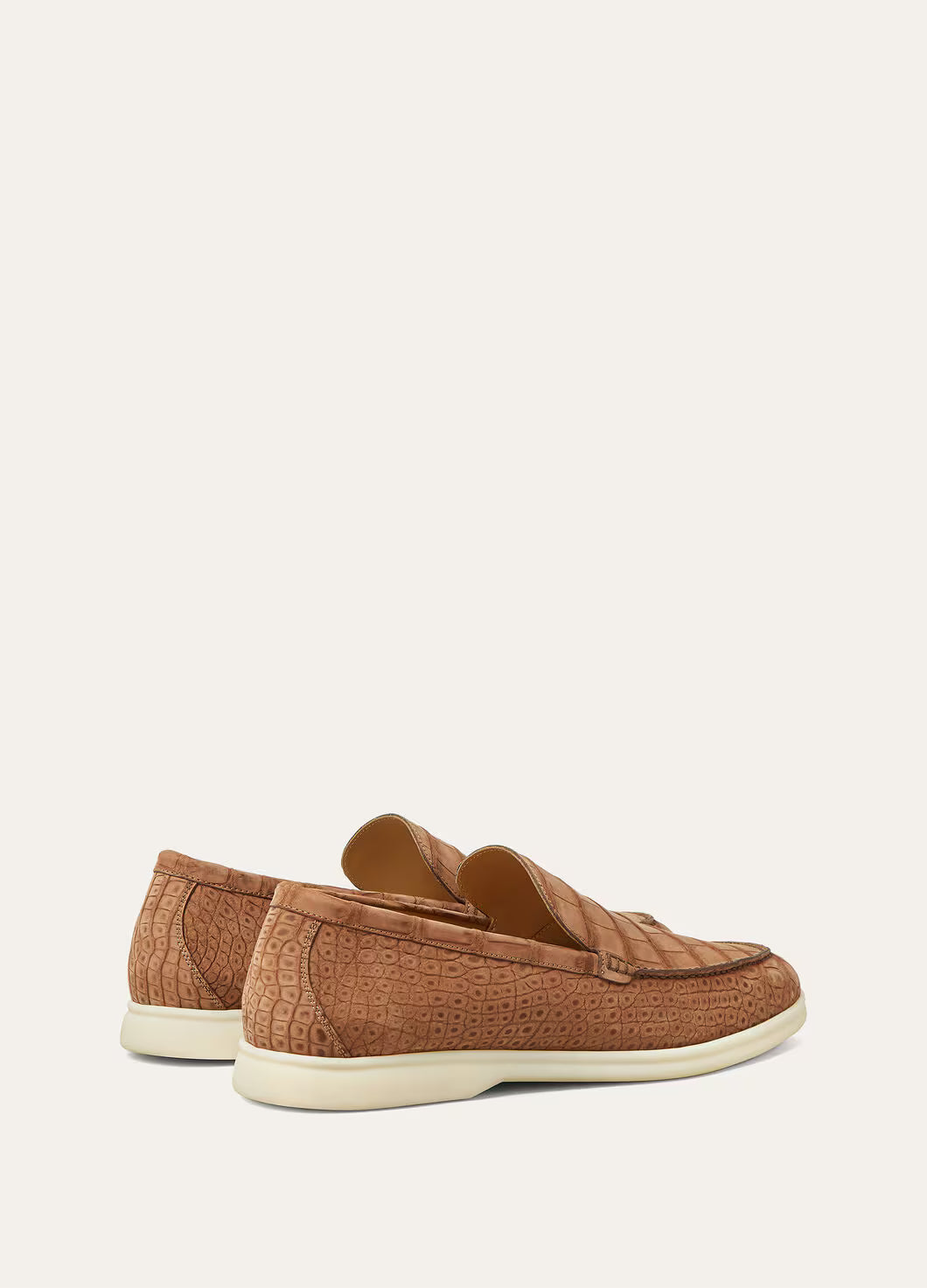 Loro Piana Summer Walk Loafer Alligator Leather Umber