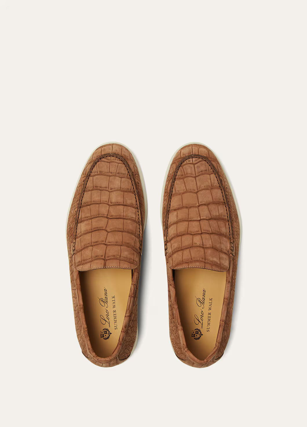 Loro Piana Summer Walk Loafer Alligator Leather Umber