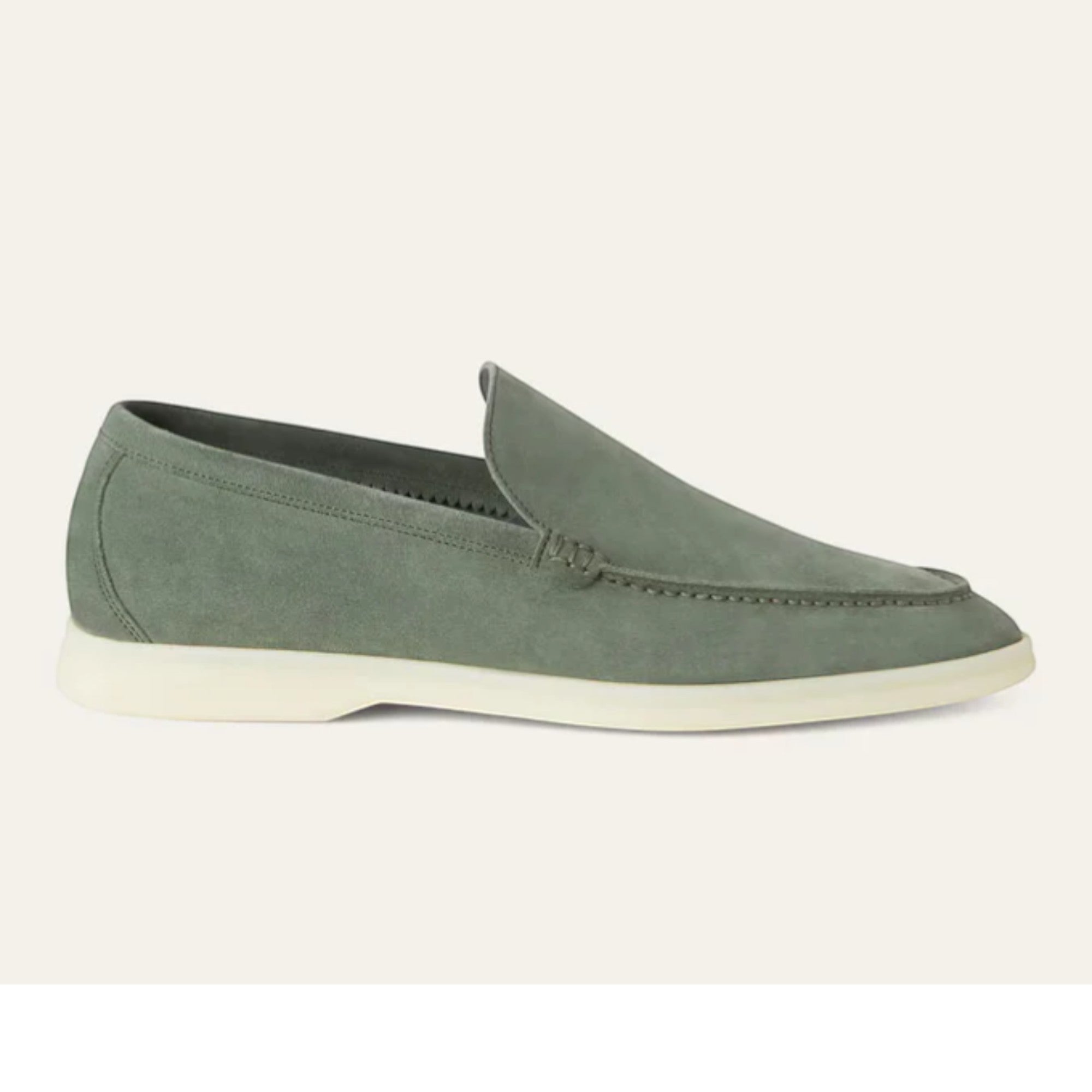 Loro Piana Summer Walk Loafer Suede Dark Frozen Fir