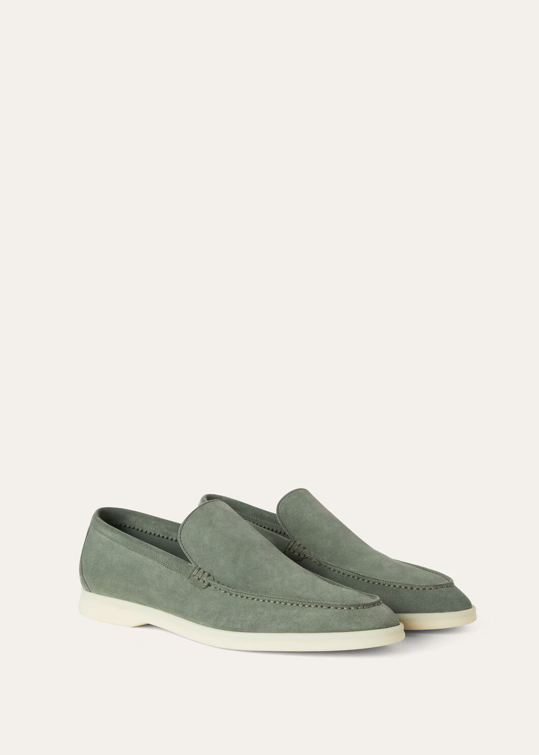 Loro Piana Summer Walk Loafer Suede Dark Frozen Fir
