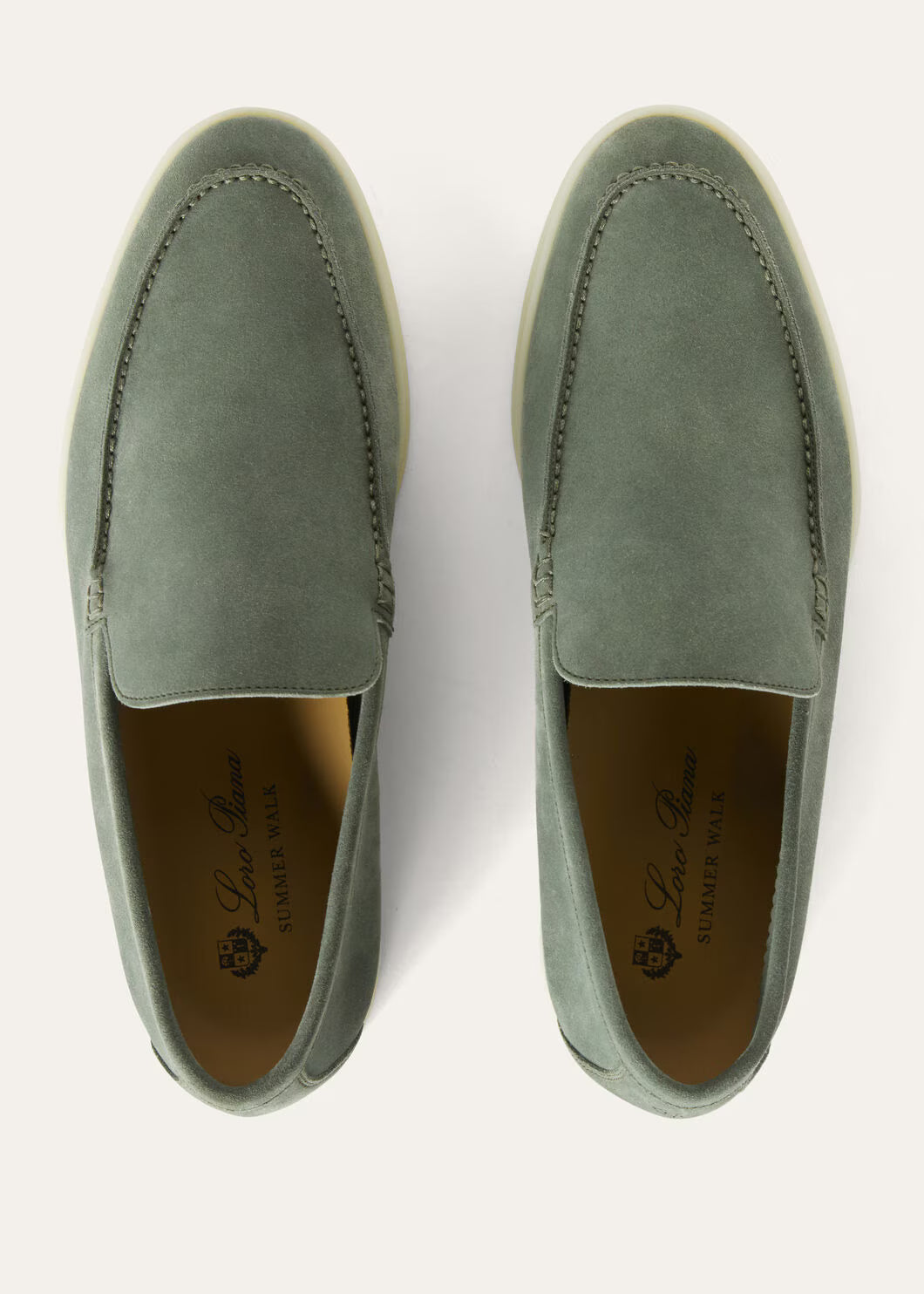 Loro Piana Summer Walk Loafer Suede Dark Frozen Fir