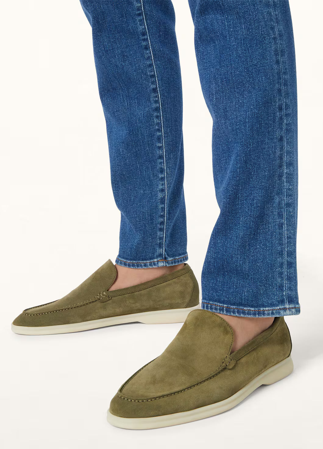 Loro Piana Summer Walk Loafer Suede Dark Murano Green