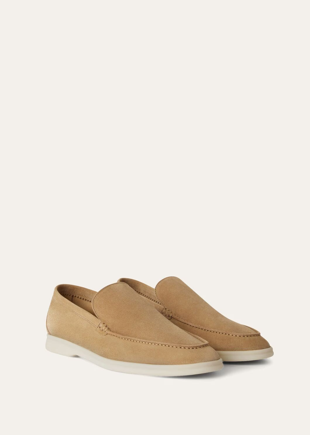 Loro Piana Summer Walk Loafer Suede Light Wood Smoke