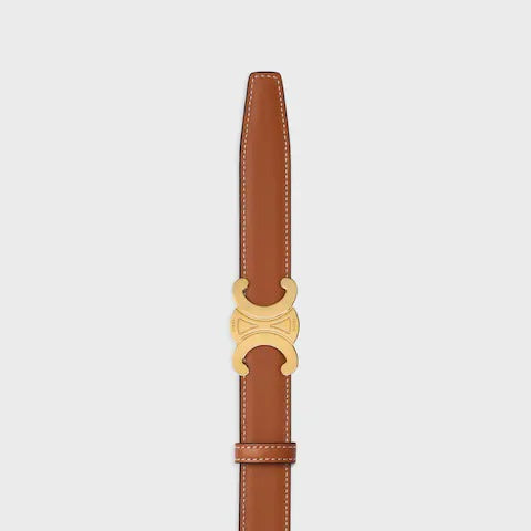 Triomphe Buckle Reversible Strap 25 mm Black Tan