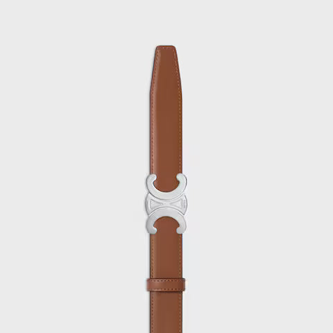 Triomphe Buckle Reversible Strap 25 mm Tan Rice