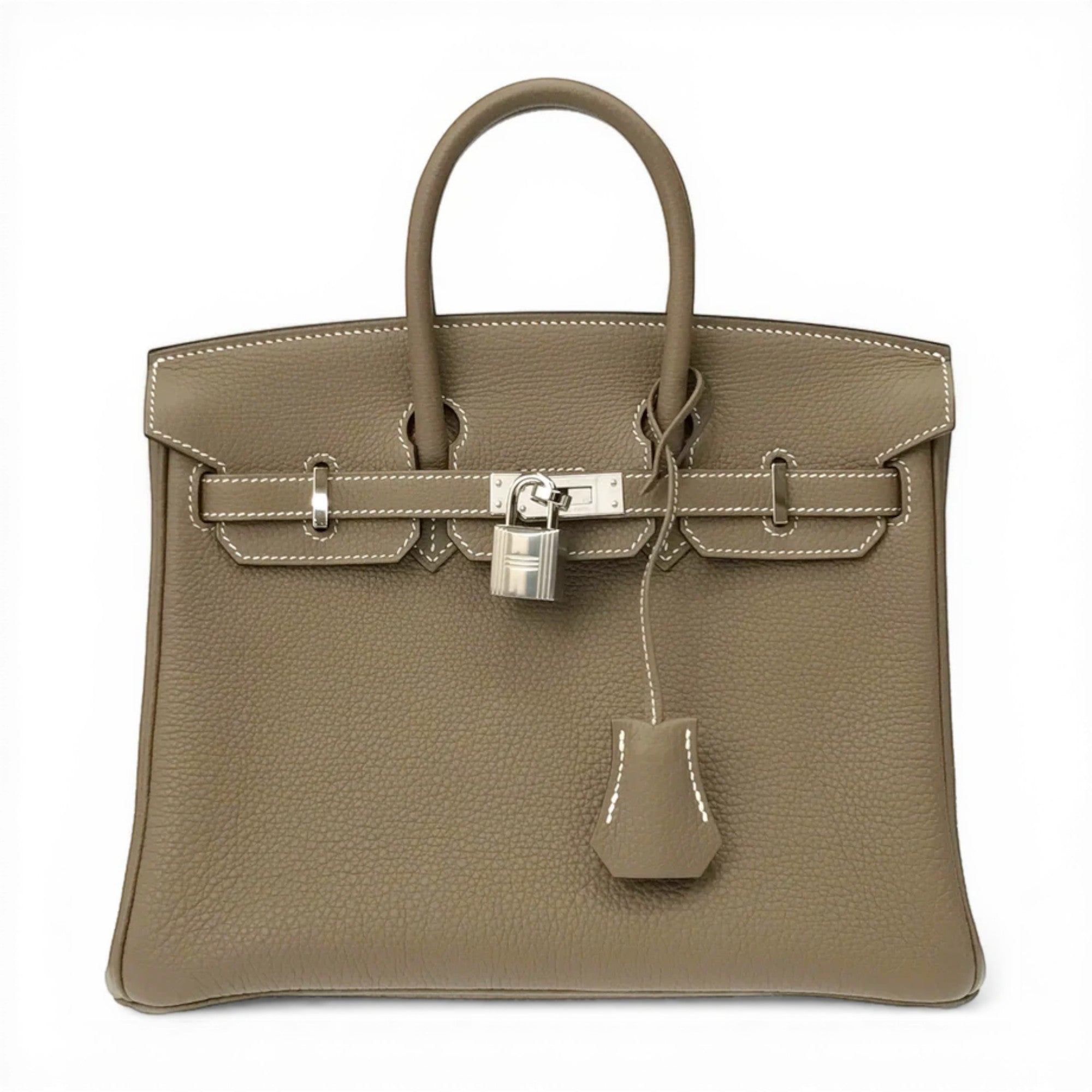 Etoupe Togo Leather Silver Hardware