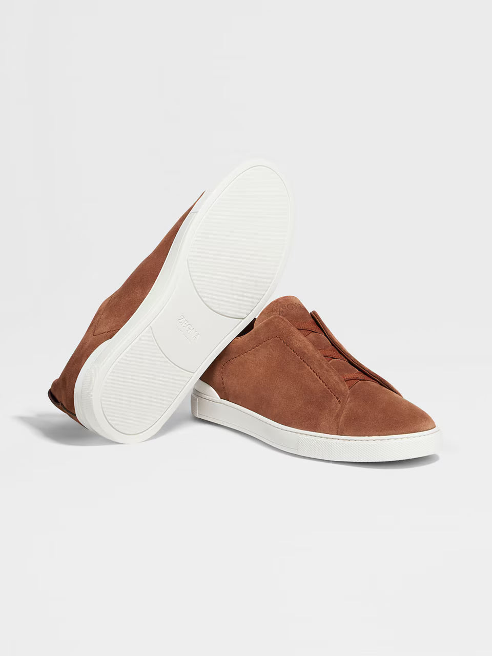 Zegna Tobacco Suede Triple Stitch™ Sneakers