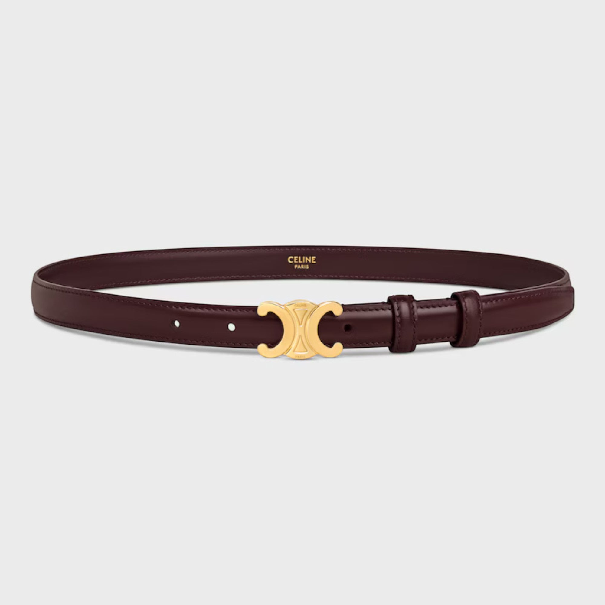 Triomphe Belt 18 mm Taurillon Leather Deep Burgundy