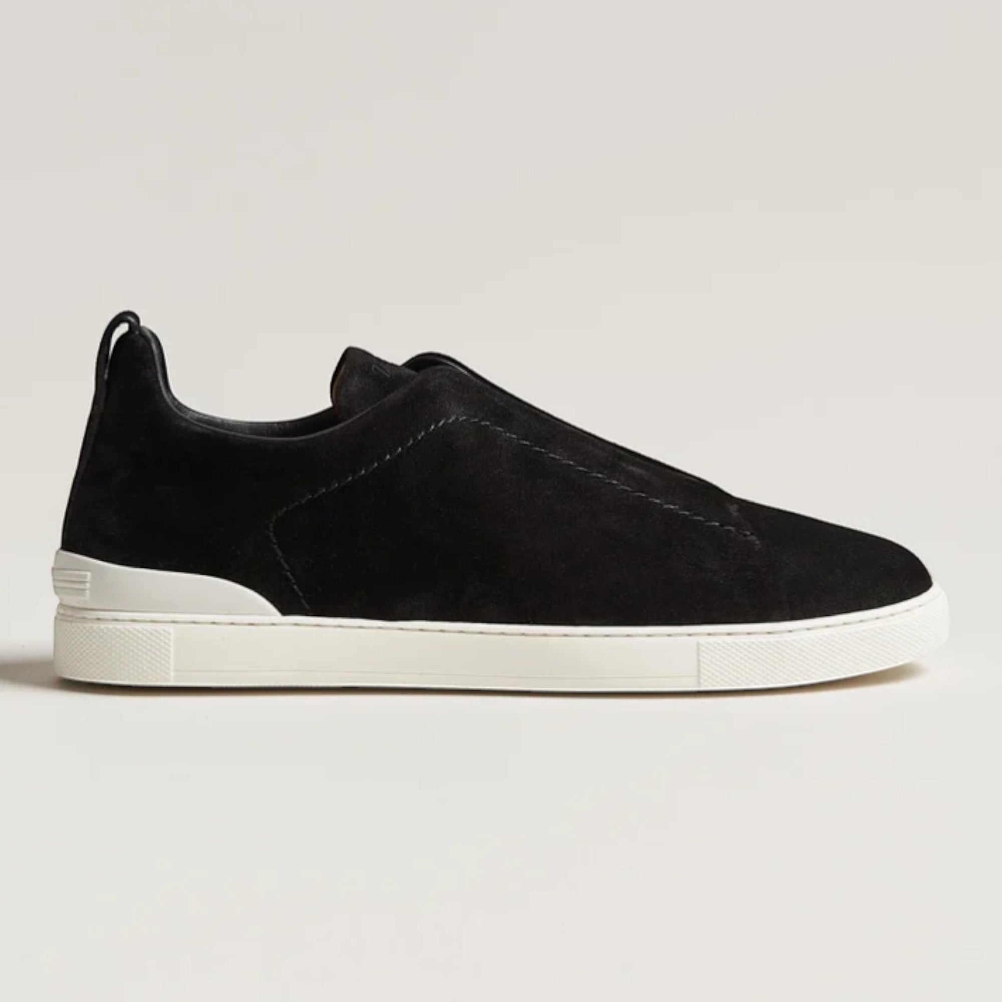 Zegna Triple Stitch Sneakers Black/White Suede