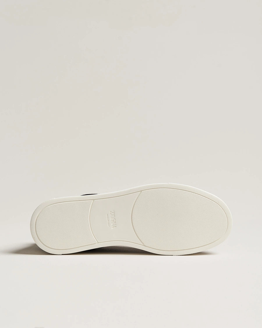 Zegna Triple Stitch Sneakers Black/White Suede