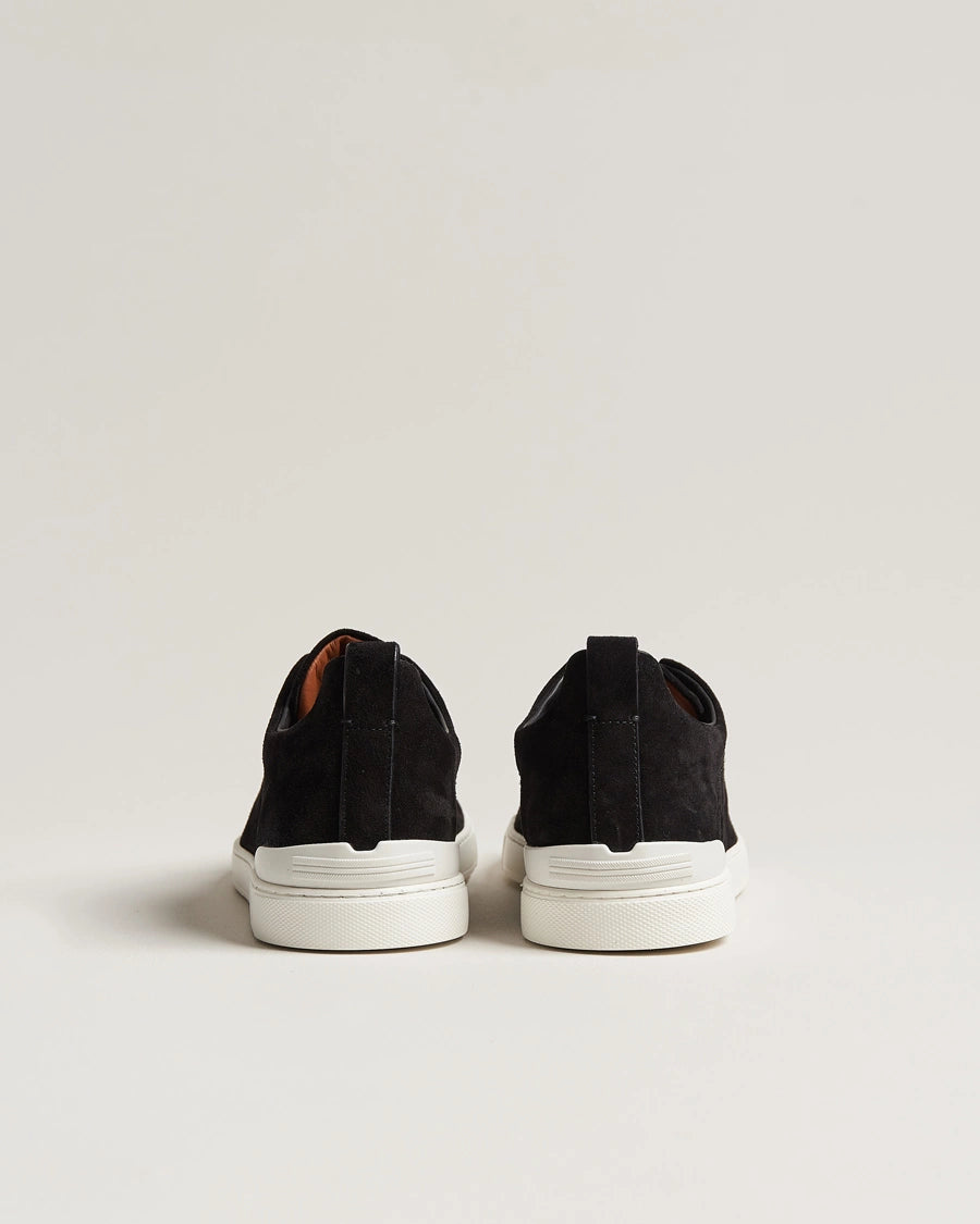 Zegna Triple Stitch Sneakers Black/White Suede