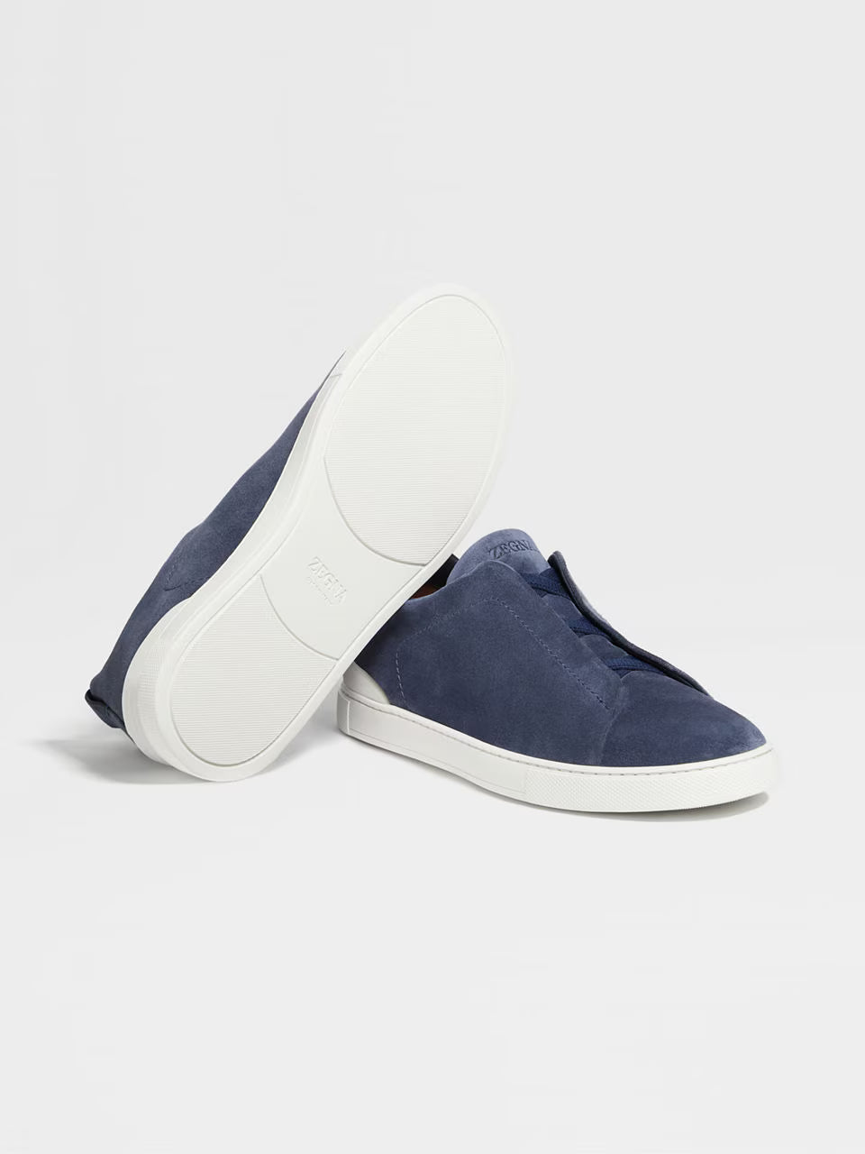 Zegna Utility Blue Suede Triple Stitch™ Sneakers