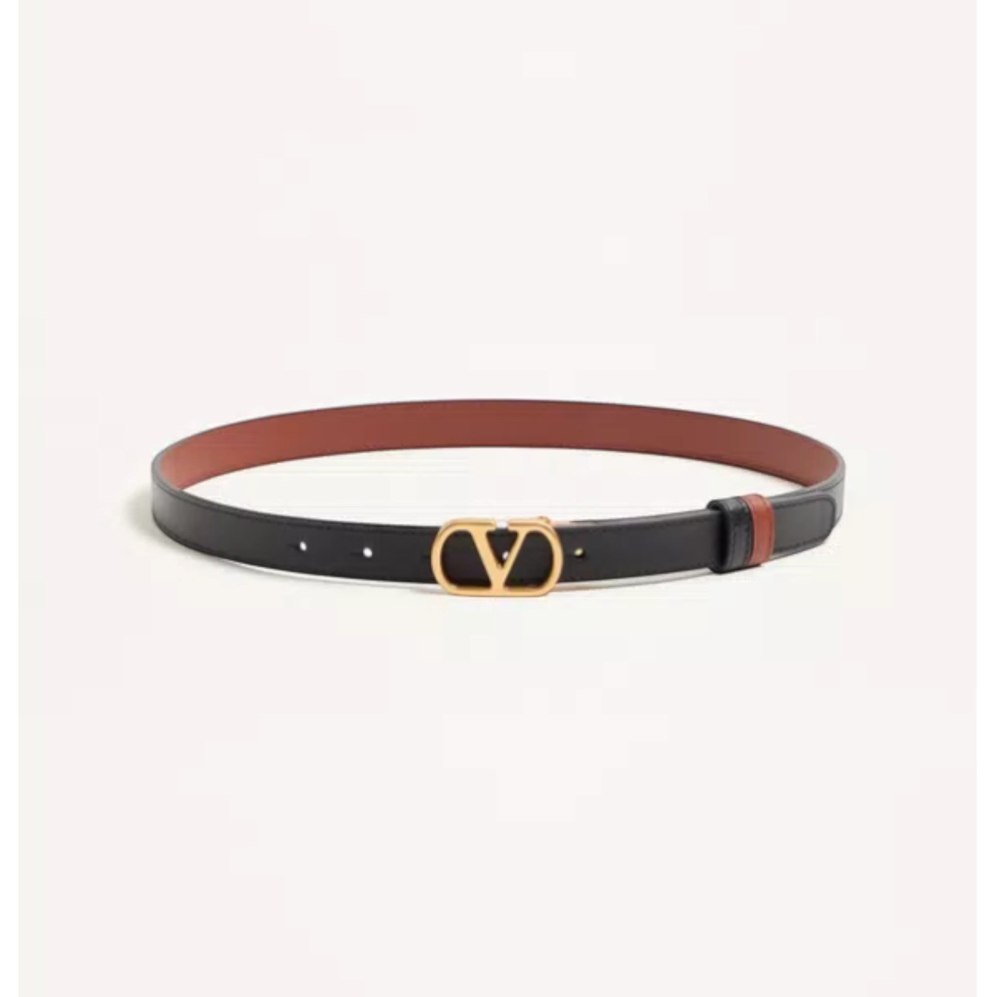 VLogo Signature Reversible Belt Black Deep Caramel