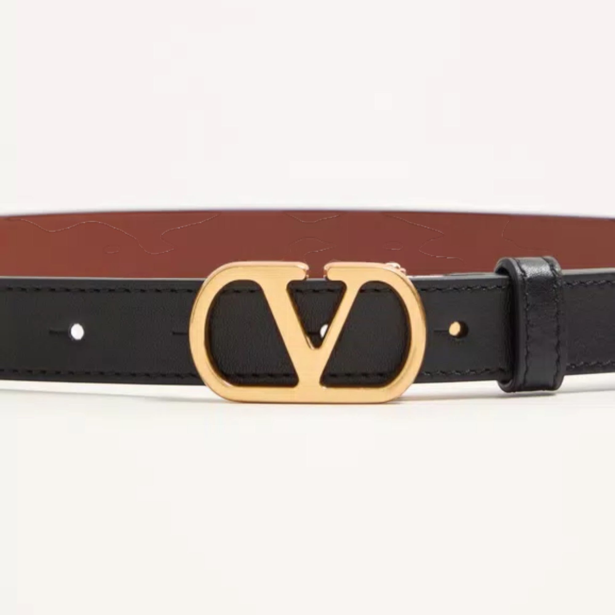 VLogo Signature Reversible Belt Black Deep Caramel