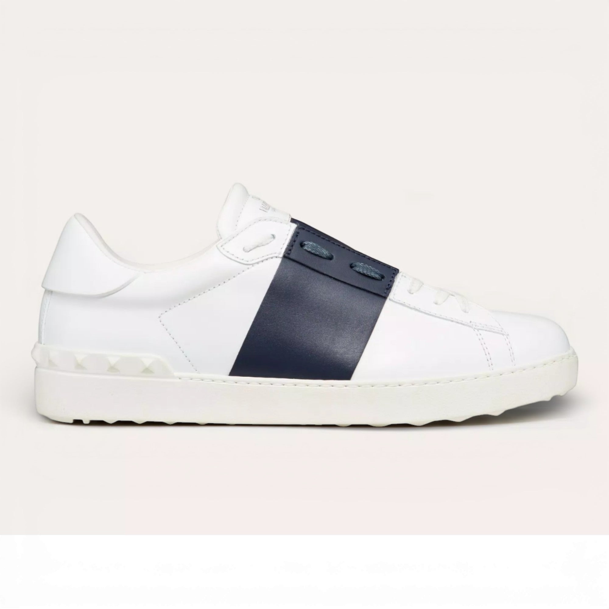 Valentino Garavani Open white calfskin sneaker Blue