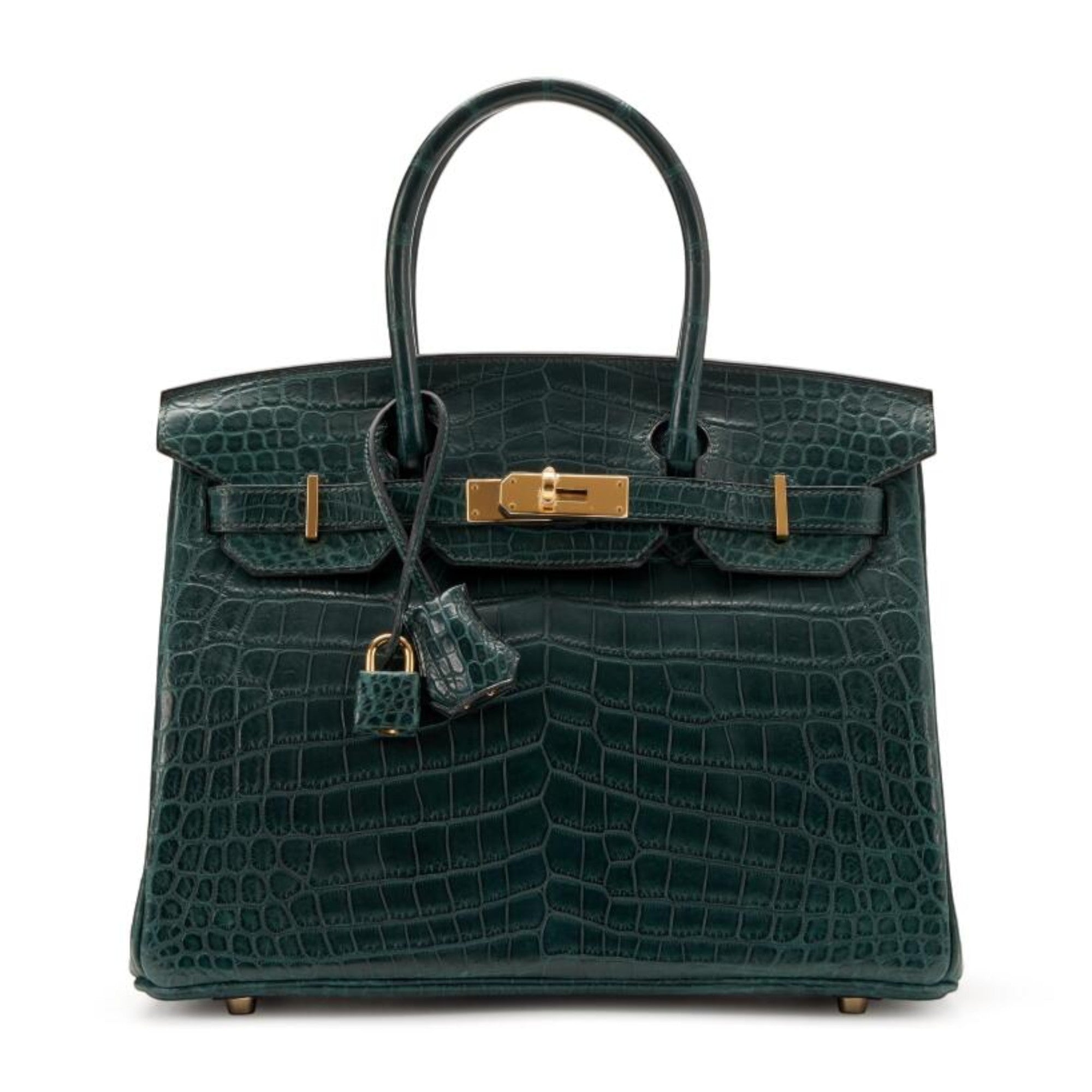 Vert Fonce Matte Niloticus Crocodile Gold Hardware