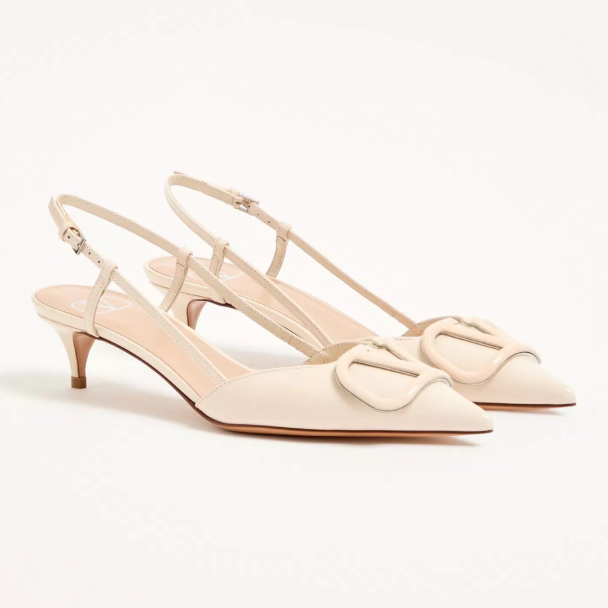 VLogo Signature Slingback Pumps Ivory