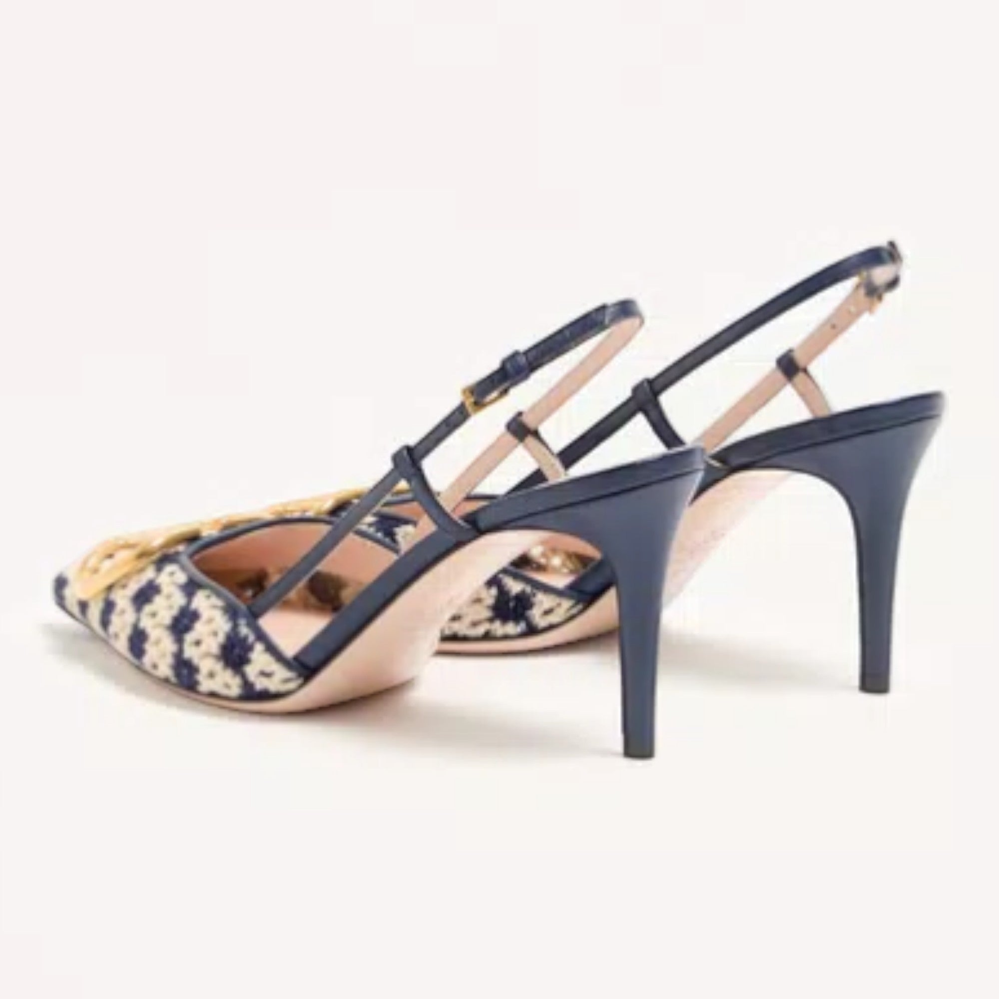 VLogo Signature Slingback Pumps Blue Beige