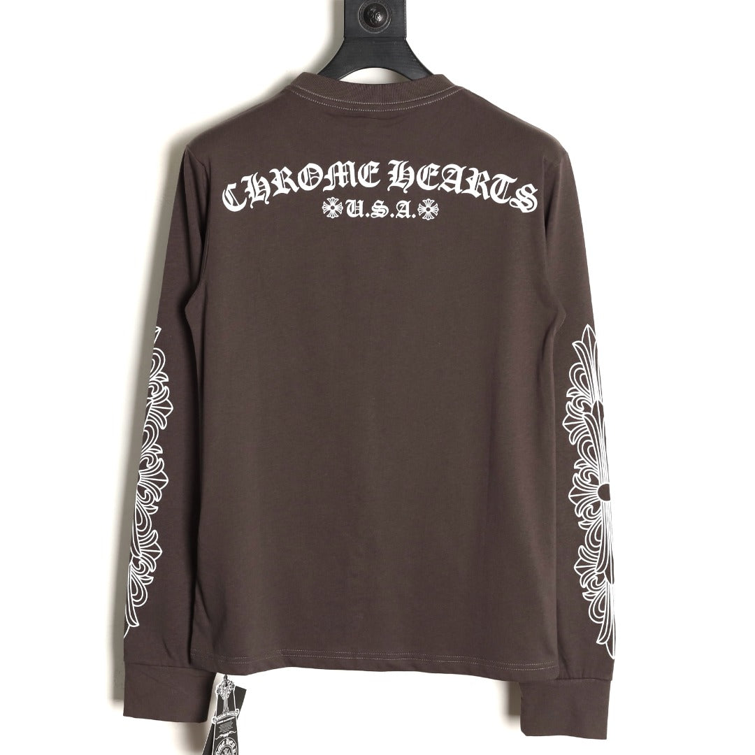 Horseshoe Floral Long Sleeve T-Shirt Charcoal