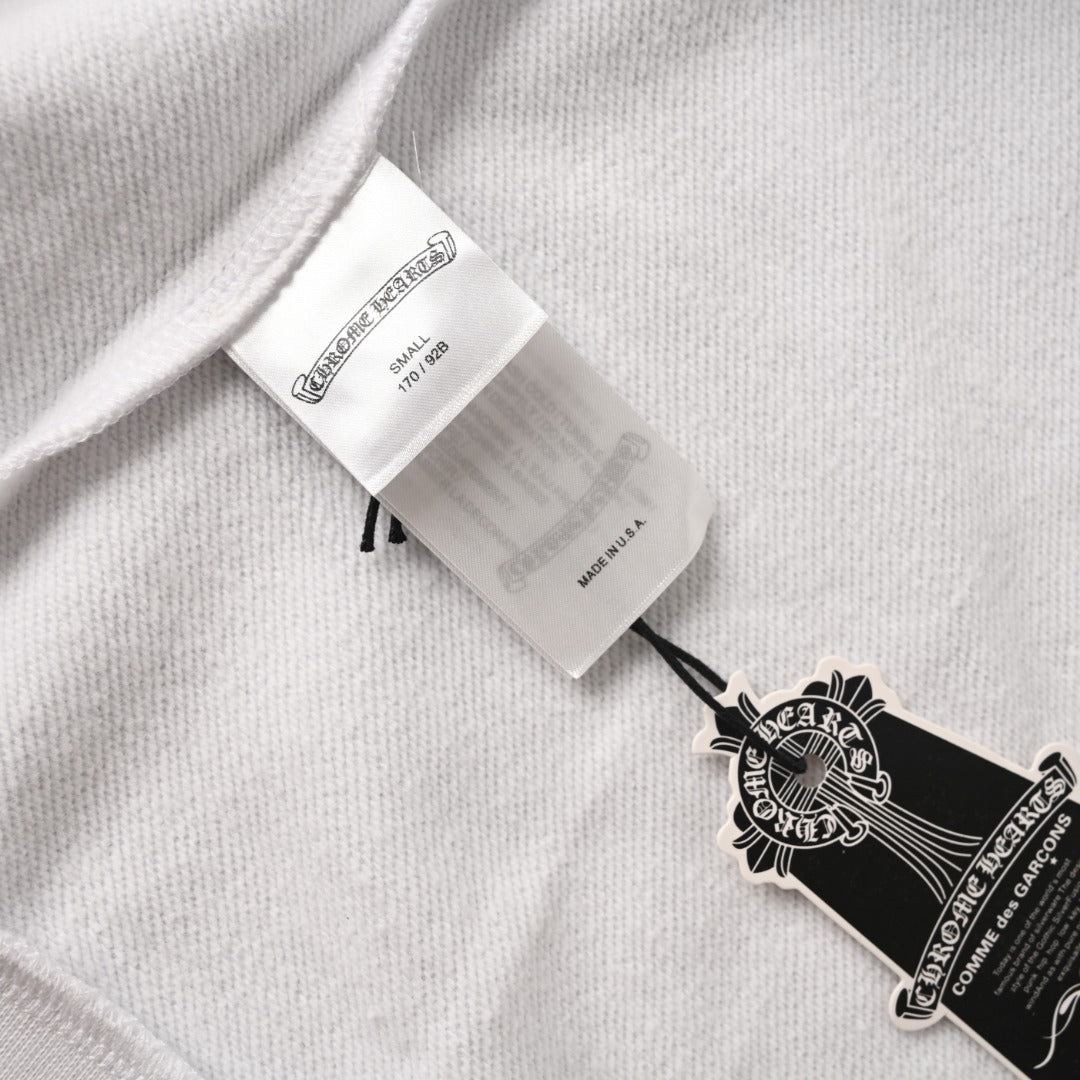 Vertical Logo Zip-Up Hoodie White & Blue