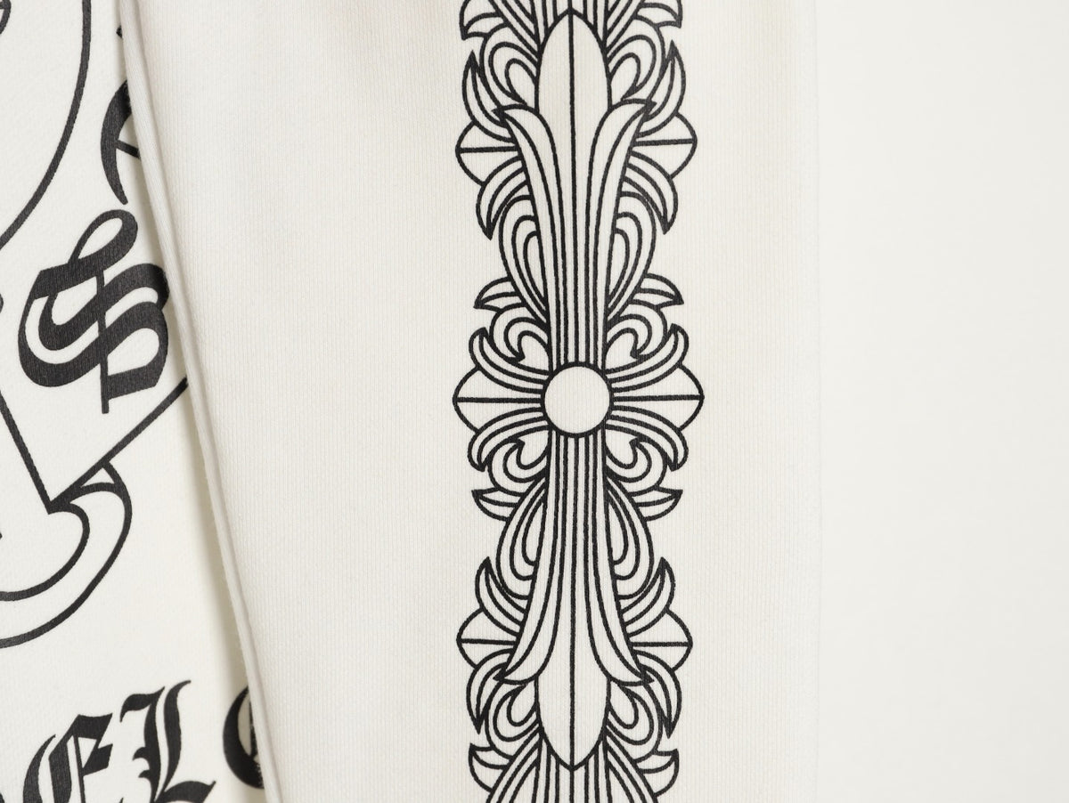 Gothic Logo Zip-Up Hoodie White