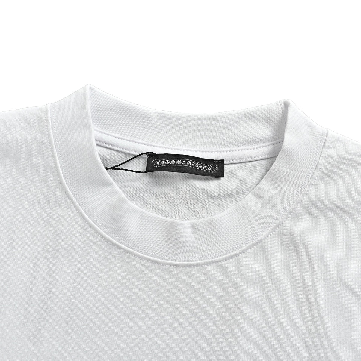 Floral Horseshoe Long Sleeve Pocket T-Shirt White