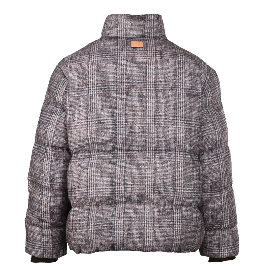 Tweed Down Blouson Glen Plaid