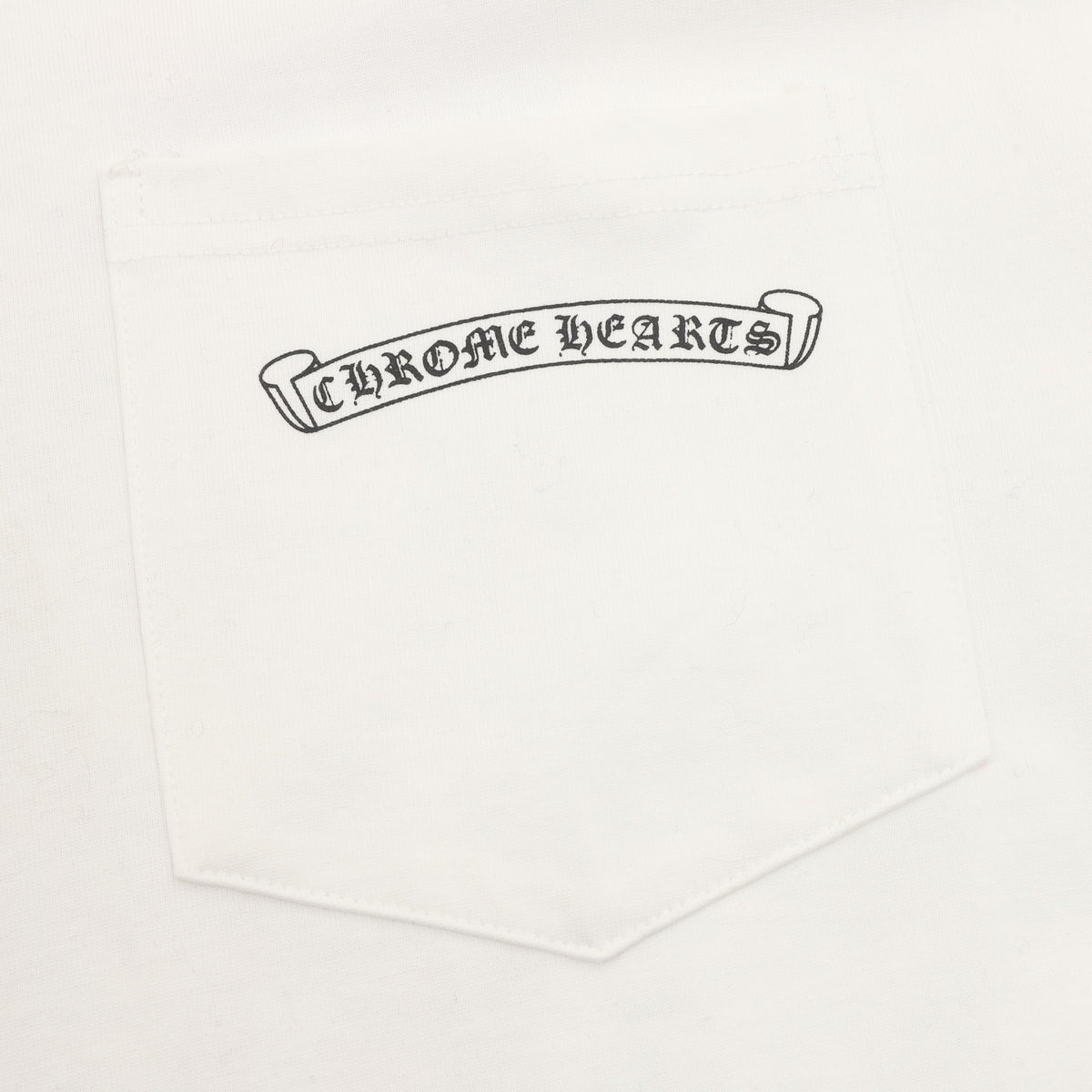 Scroll Logo Long Sleeve Pocket T-Shirt White