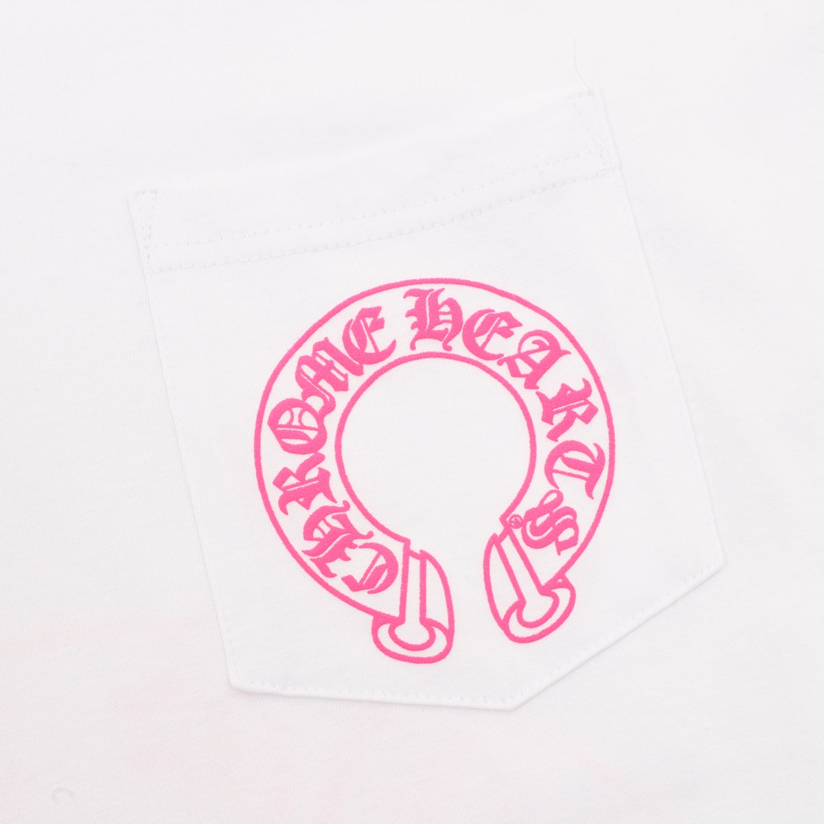 Horseshoe Motif Long Sleeve T-Shirt White & Pink