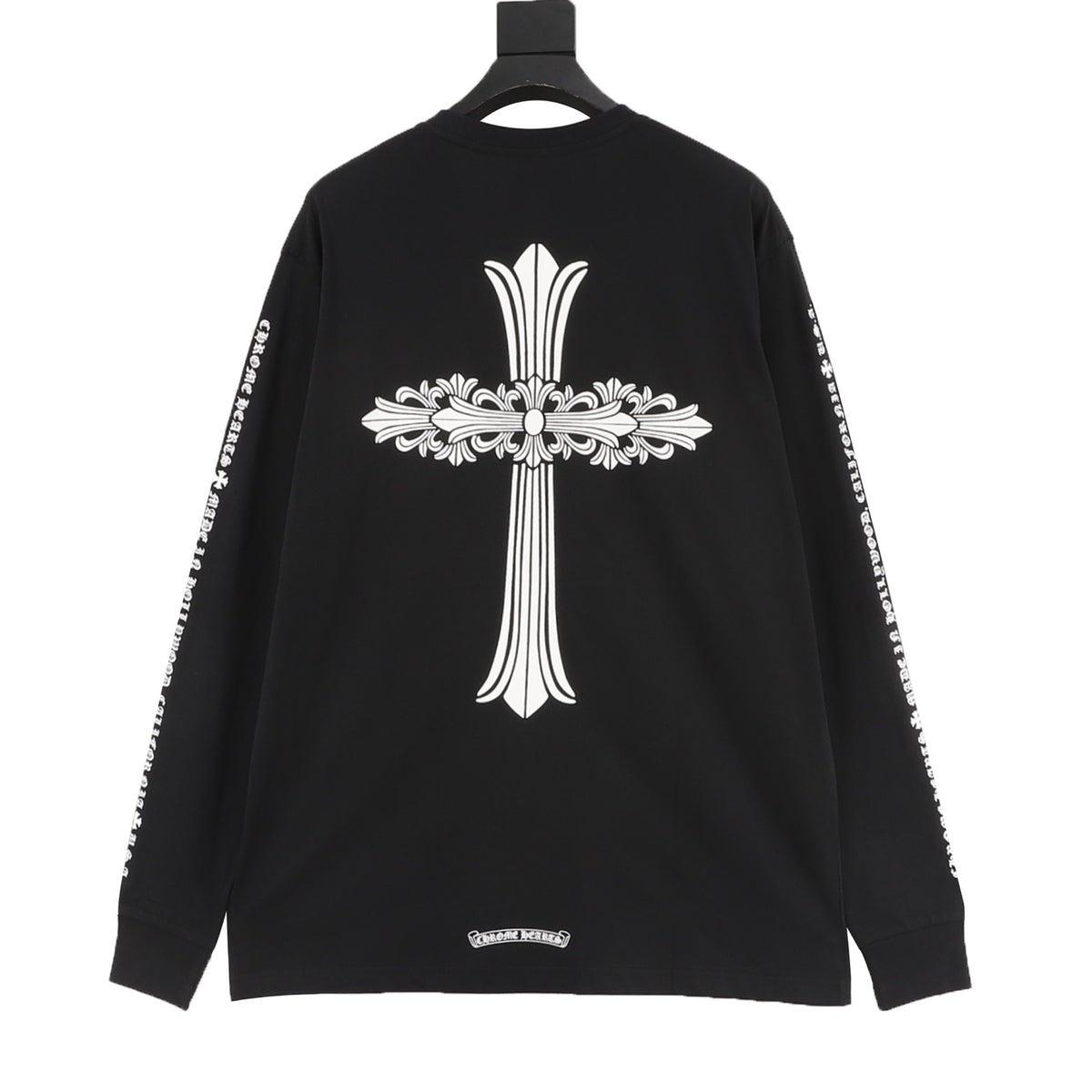 Gothic Logo Long Sleeve Pocket T-Shirt Black