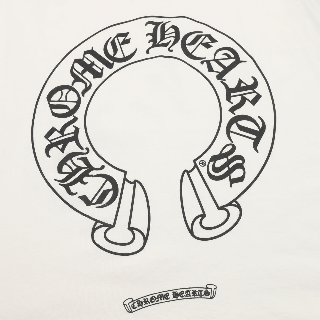 Horseshoe Baseball Long Sleeve T-Shirt White & Light Blue