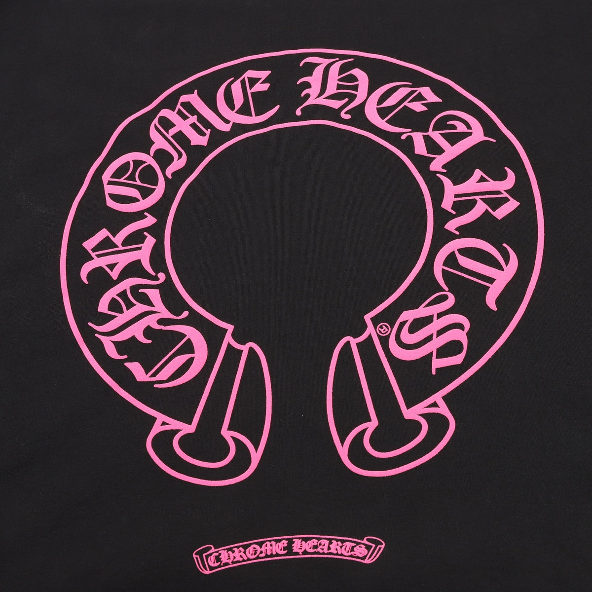 Horseshoe Print Long Sleeve T-Shirt Black & Pink