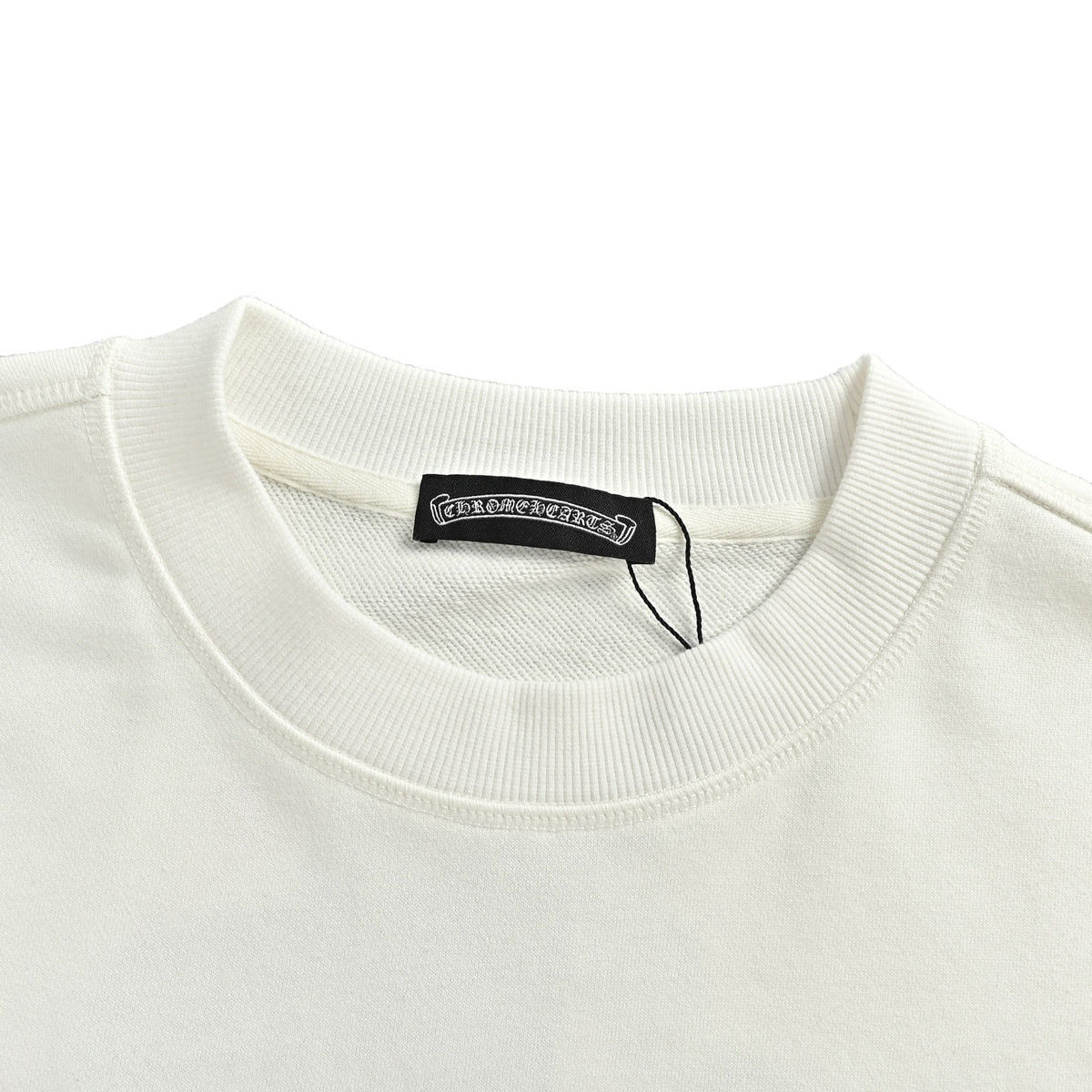 Pink Horseshoe Cross Logo Crewneck Sweatshirt White