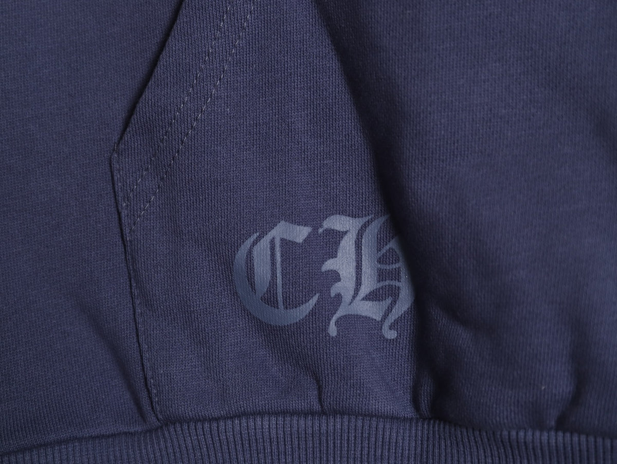 Horseshoe Floral Hoodie Navy Blue & Red