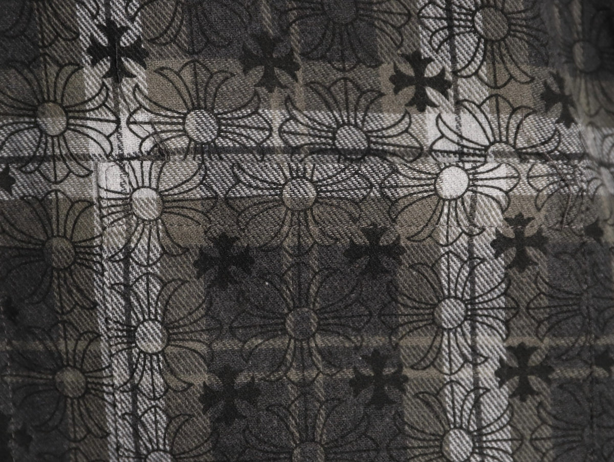 Loose Ends Monogram Cross Jacquard Flannel Shirt Black & Grey