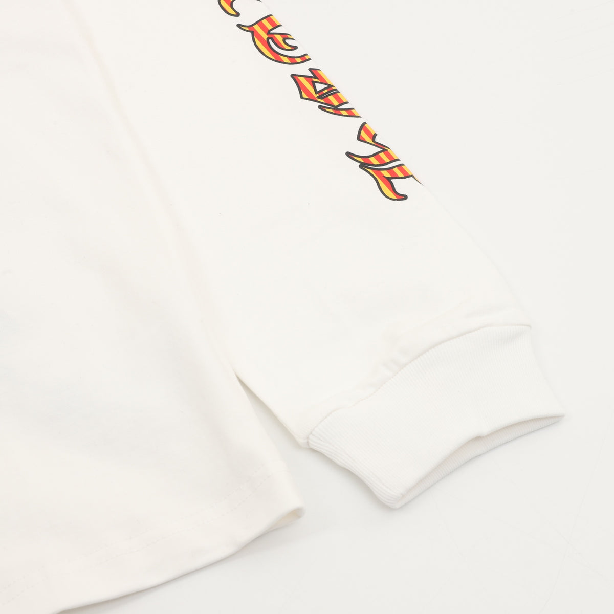 Vine Dagger Print Long Sleeve T-Shirt White & Orange