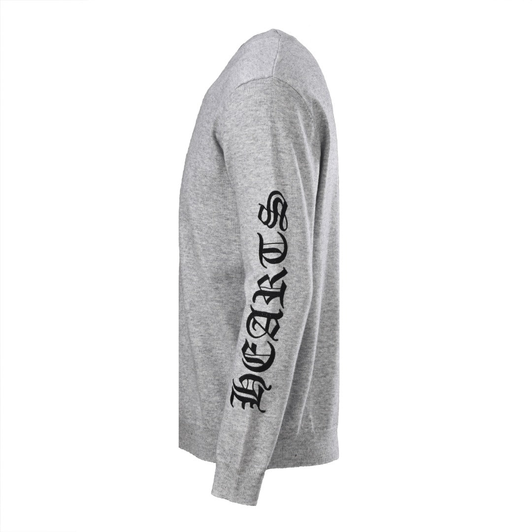 Logo Sleeve Cashmere Sweater Grey