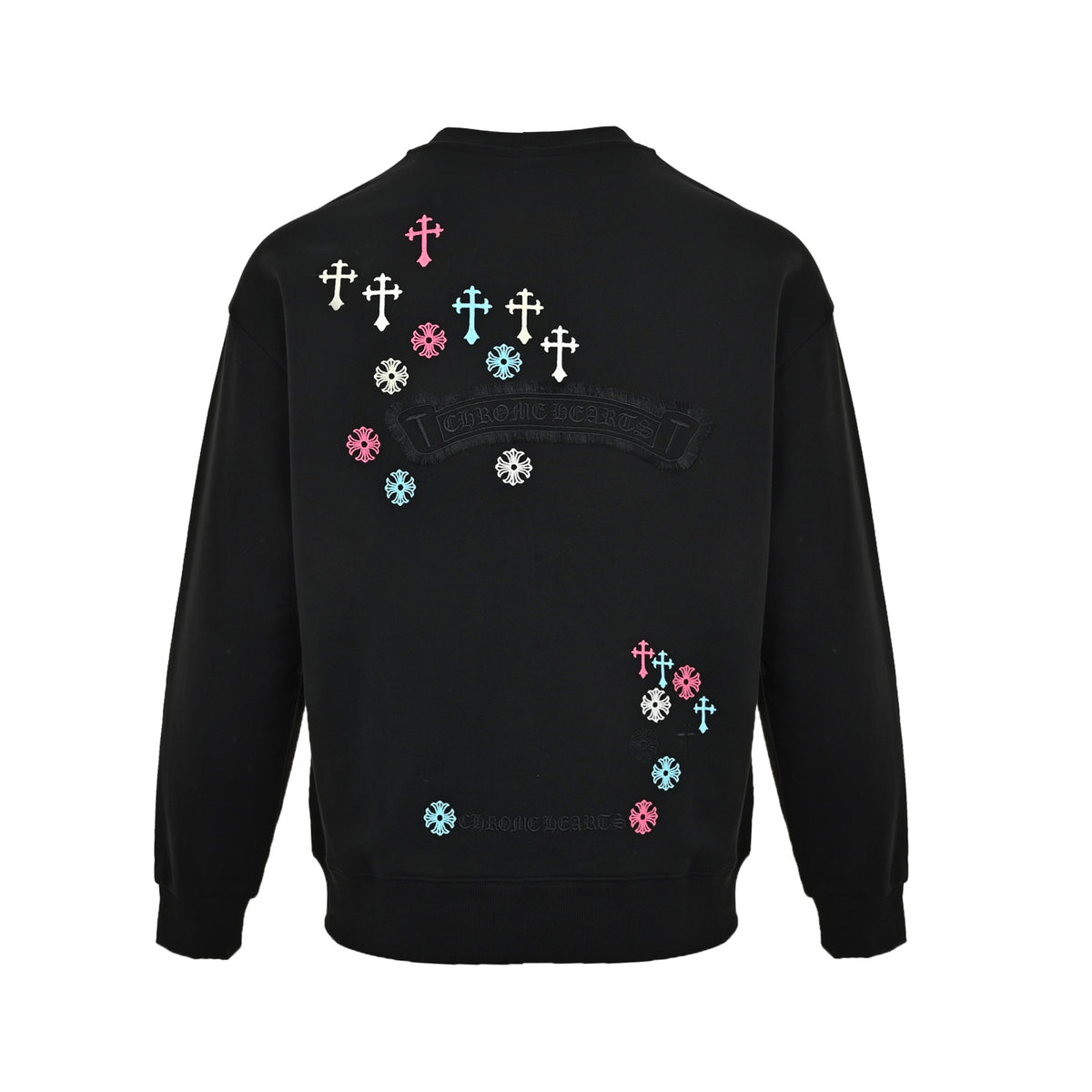 Multicolor Cross Crewneck Sweatshirt Black