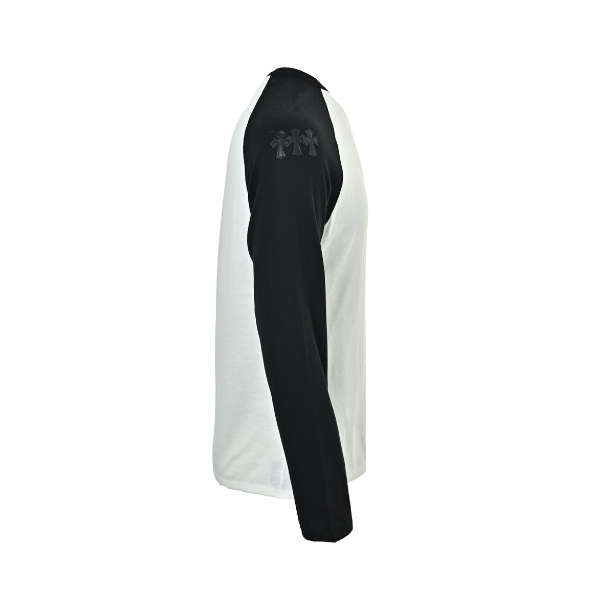 Raglan Baseball Long Sleeve T-Shirt White & Black