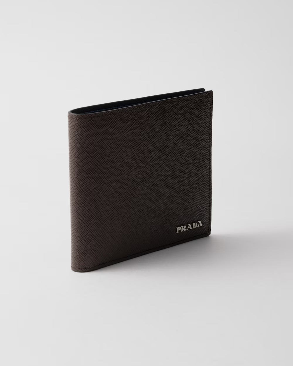 Saffiano Leather Wallet Coffee Baltic Blue Interior