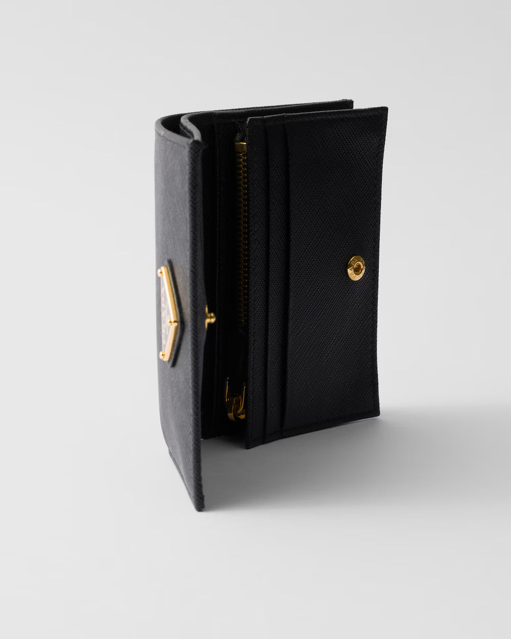 Saffiano Small Leather Wallet Black