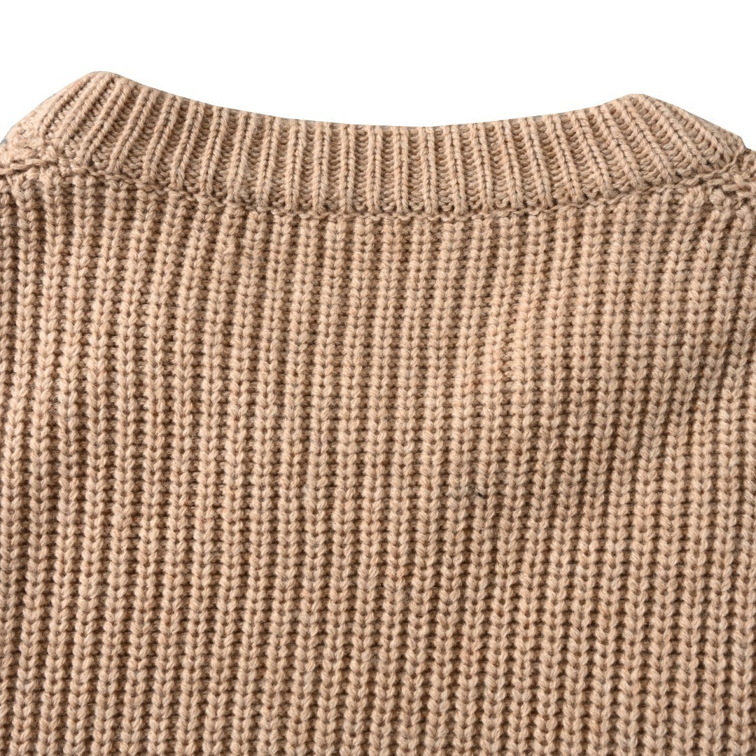 Graphic Knitted Crewneck Pebble Beige